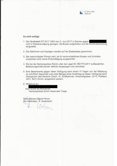 Ordre de cessation des activités du bureau du gouverneur Hinwil, page 2